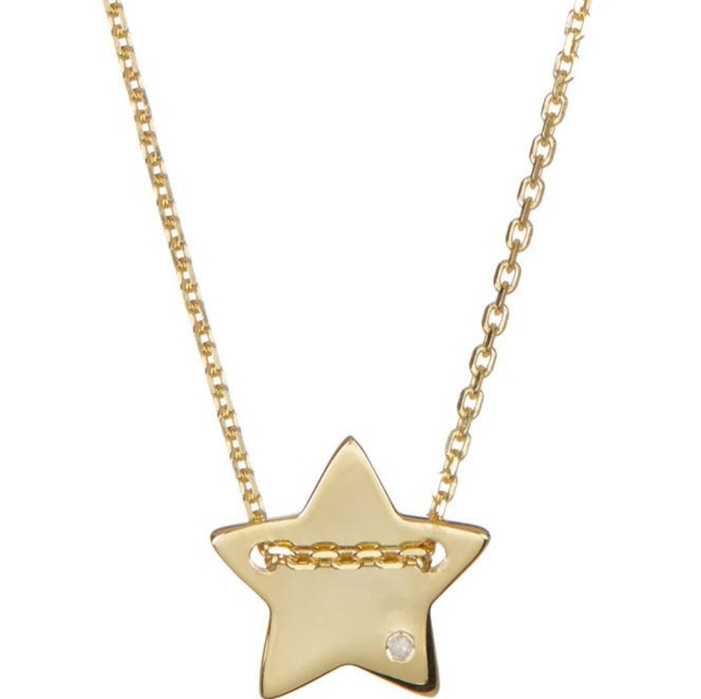 ADORINA Yellow Gold Diamond Star Chain